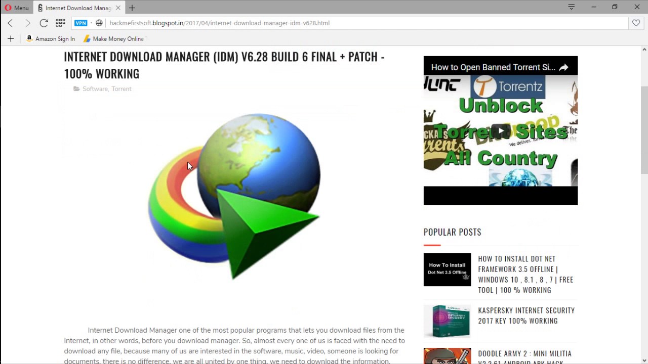 Download manager with crack